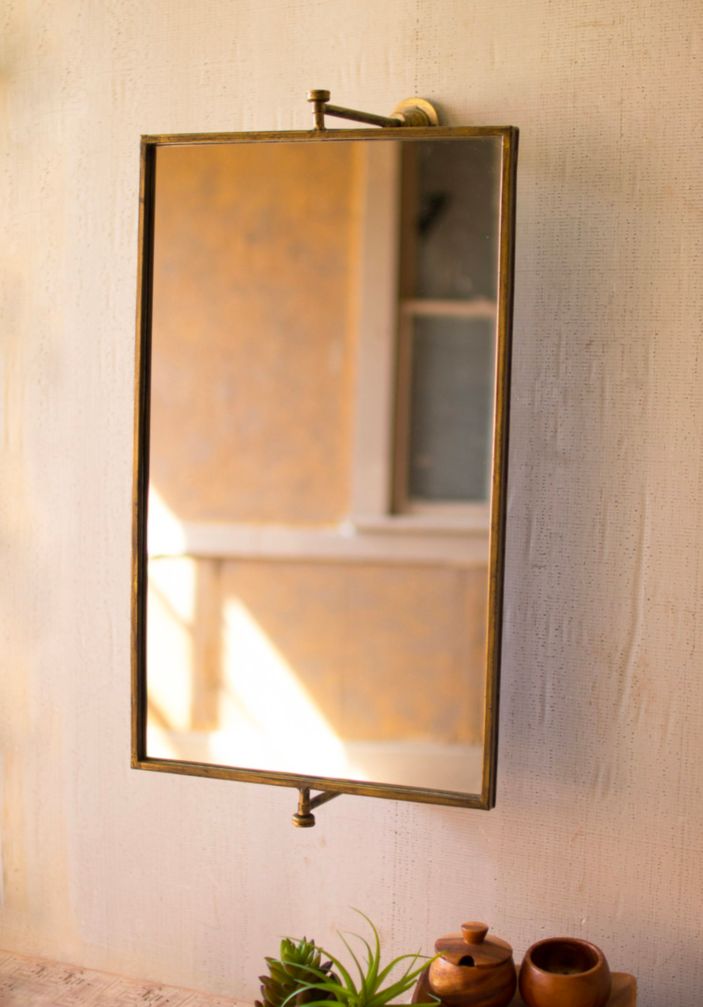 Brass Rotating Wall Mirror