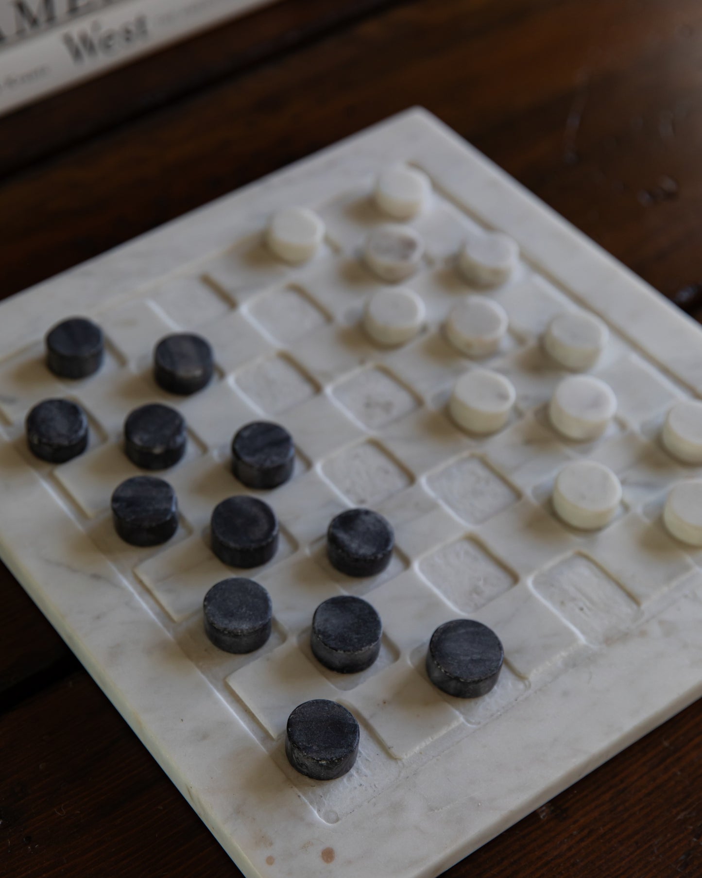 Marble Checker Game Set