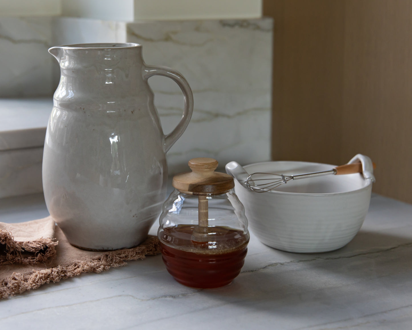 Light Stoneware Reactive Pitcher