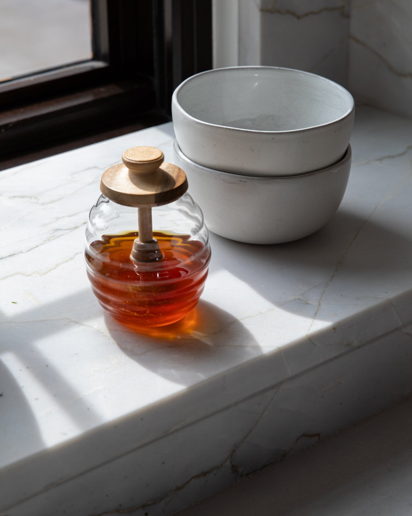 Glass Honey Jar with Wood Lid