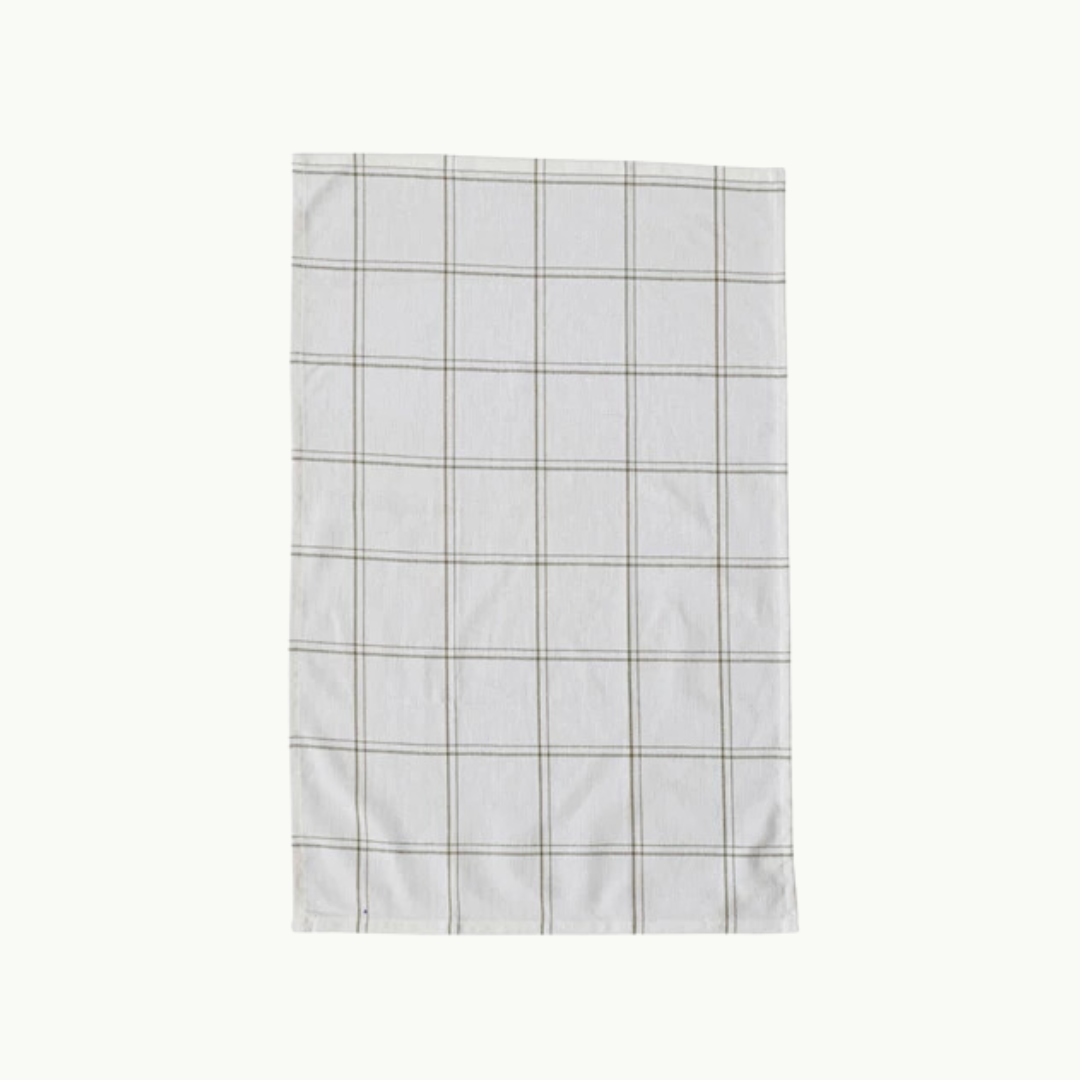 Green Plaid Cotton Tea Towel