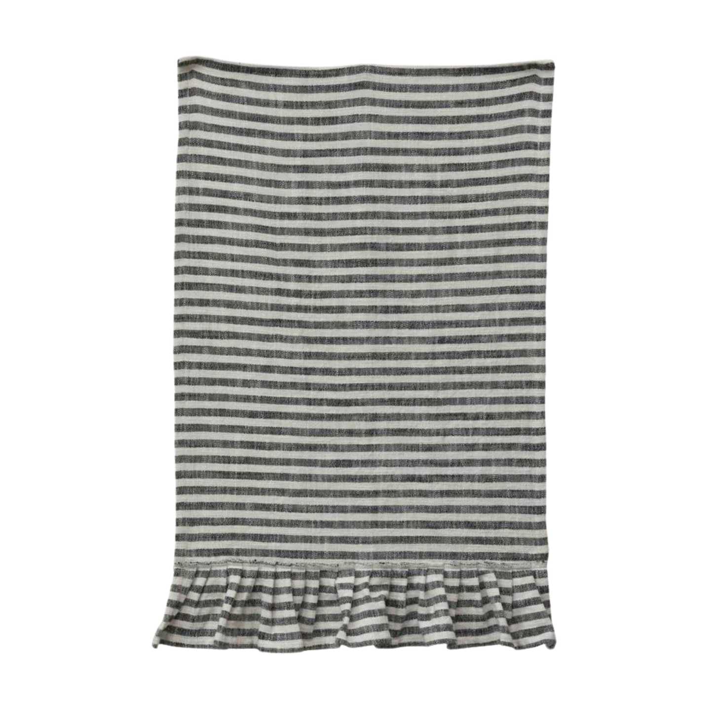 Striped Tea Towel with Ruffle