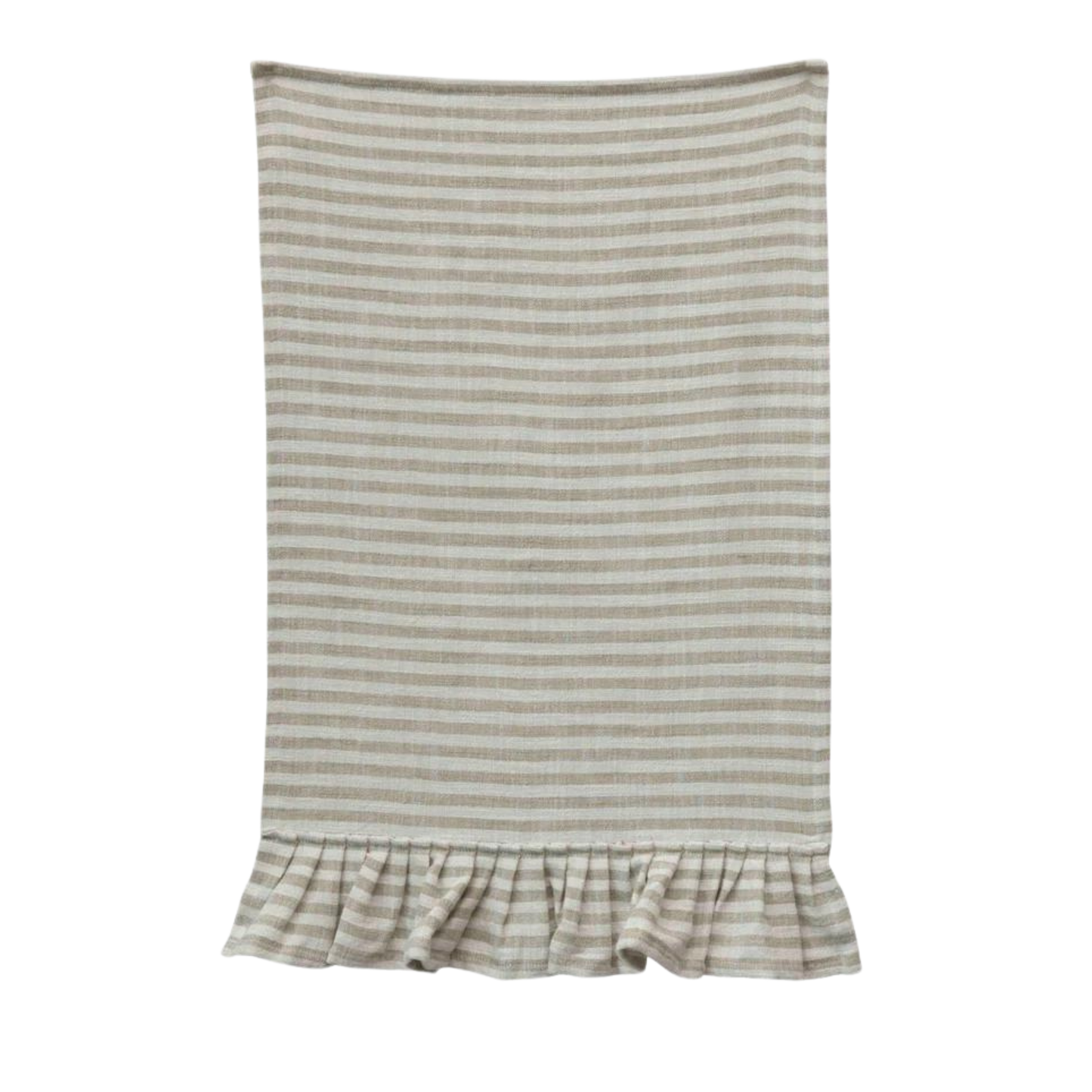 Striped Tea Towel with Ruffle