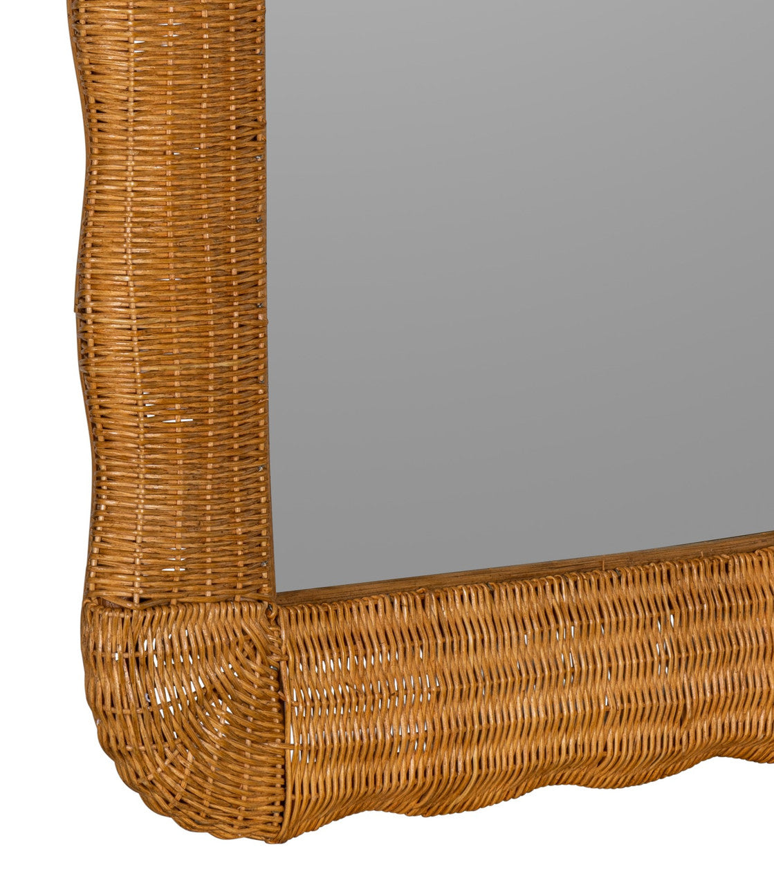 Wavy Rattan Wall Mirror