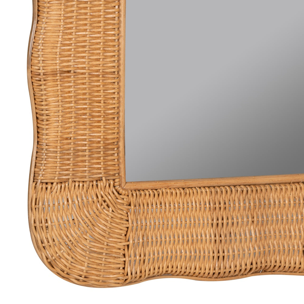 Wavy Rattan Wall Mirror