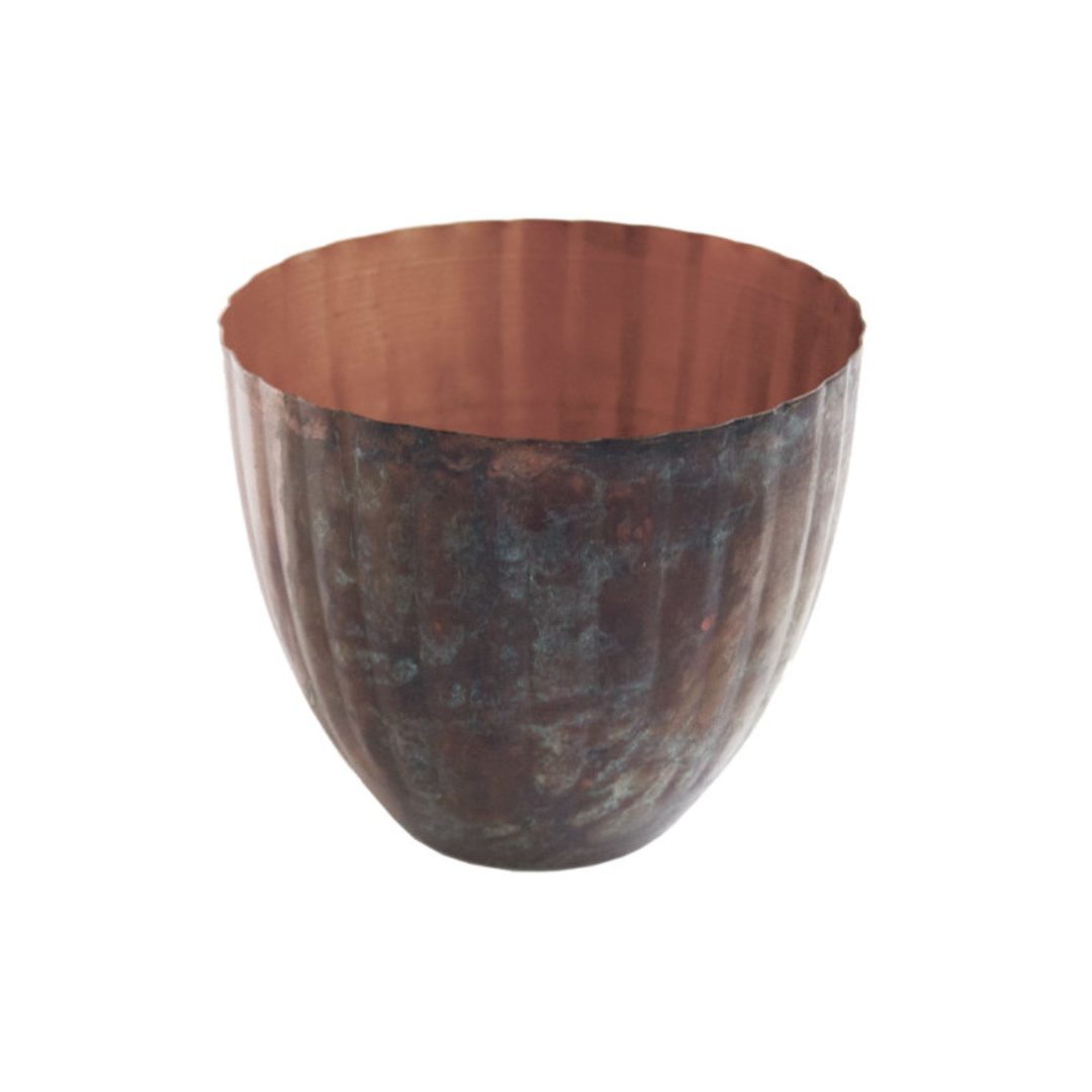 Copper Pleated Planter