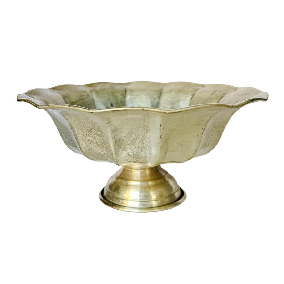 Decorative Metal Ruffled Bowl