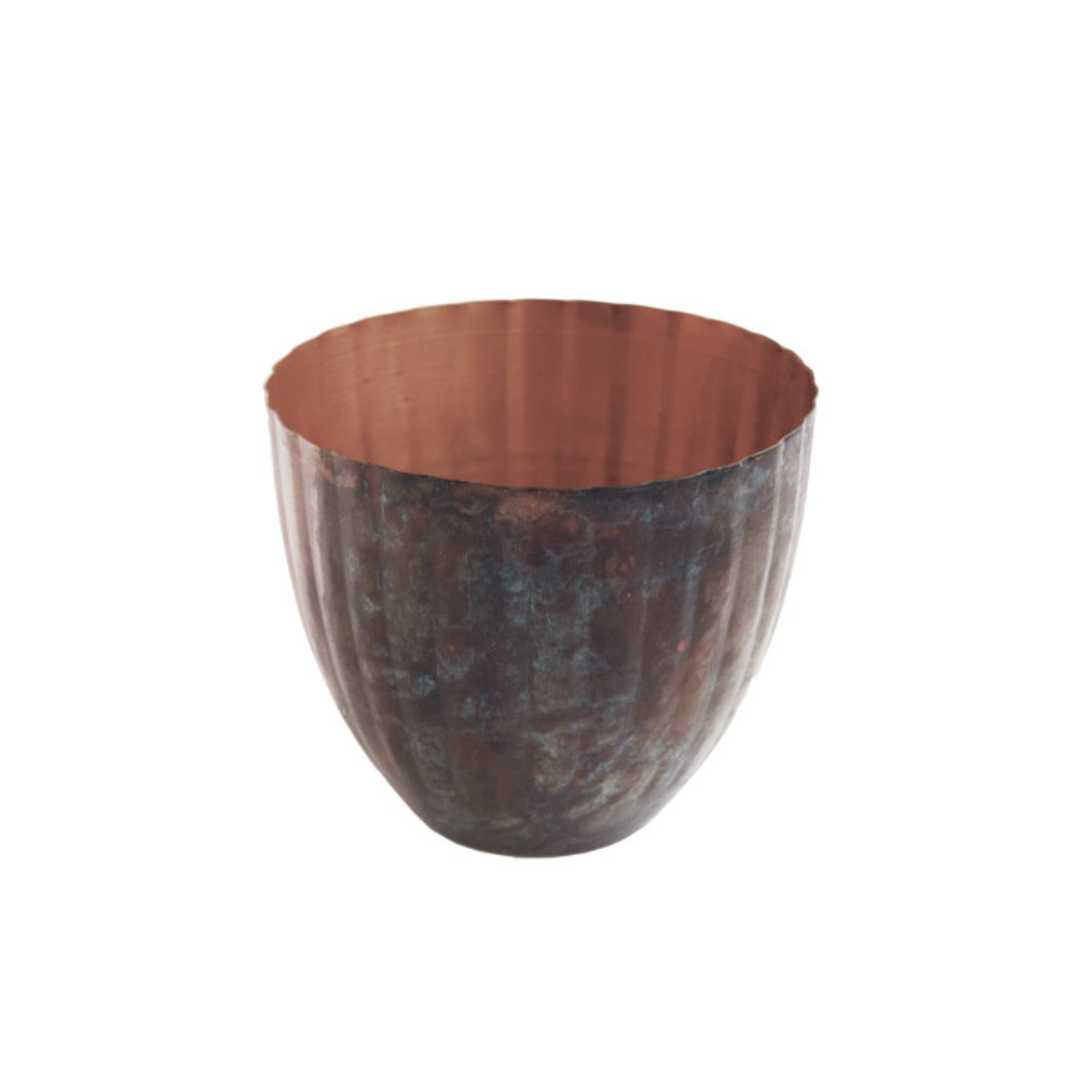 Copper Pleated Planter