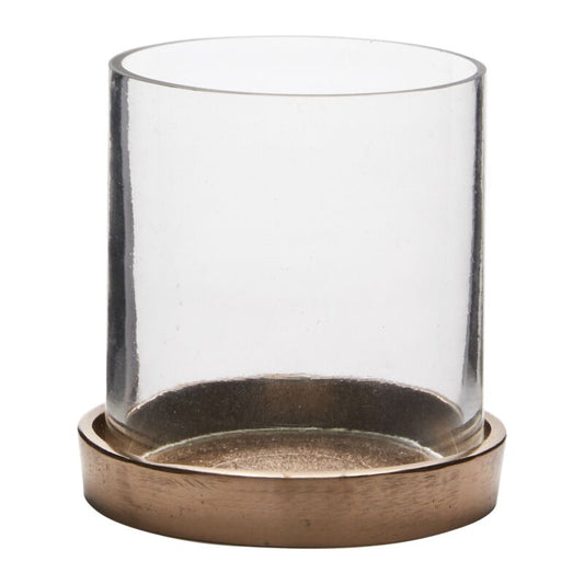 Brass Base Glass Hurricane