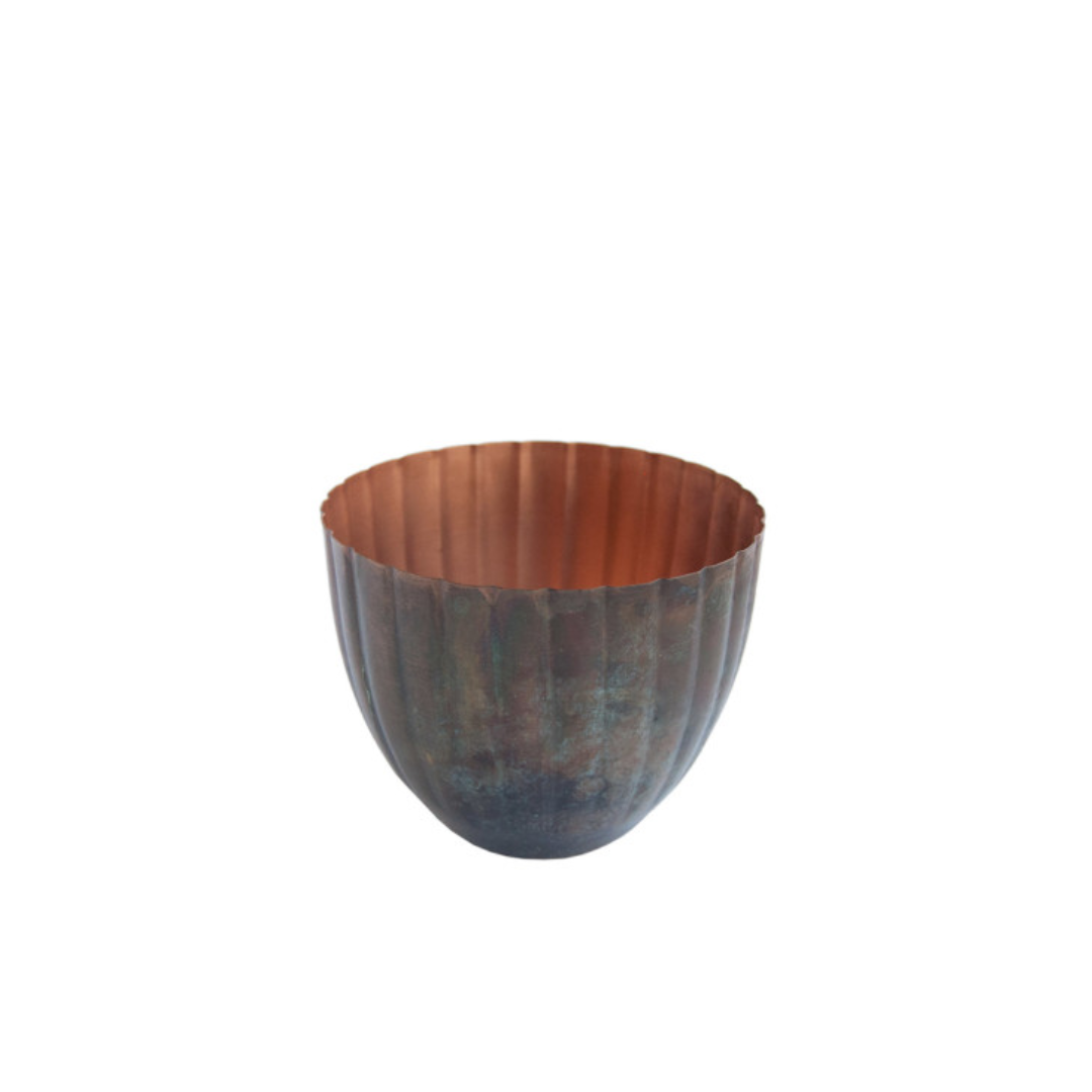 Copper Pleated Planter