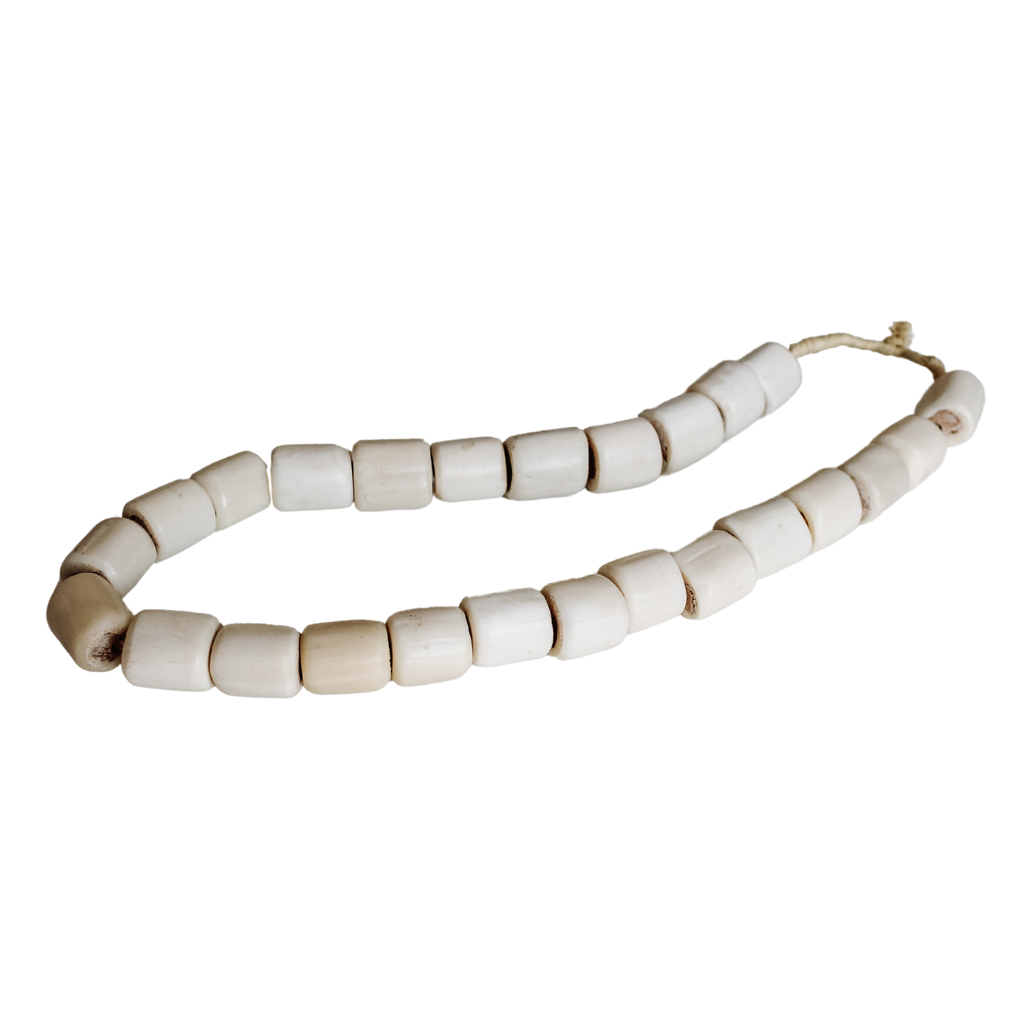 White Long Round Beads
