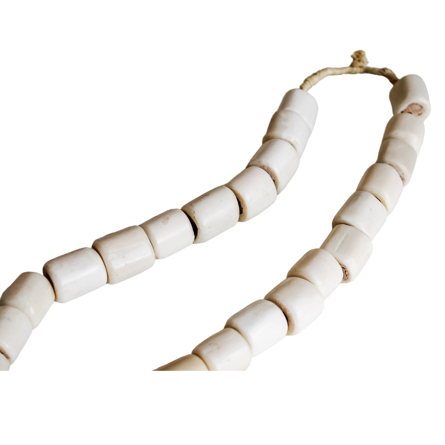 White Long Round Beads