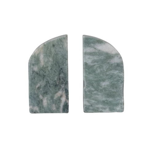 Green Marble Bookends