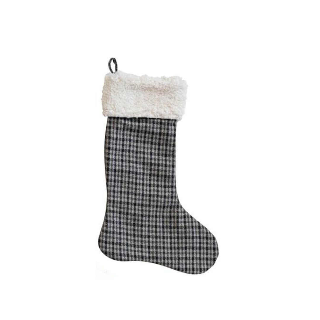 Wool Blend Plaid Stocking