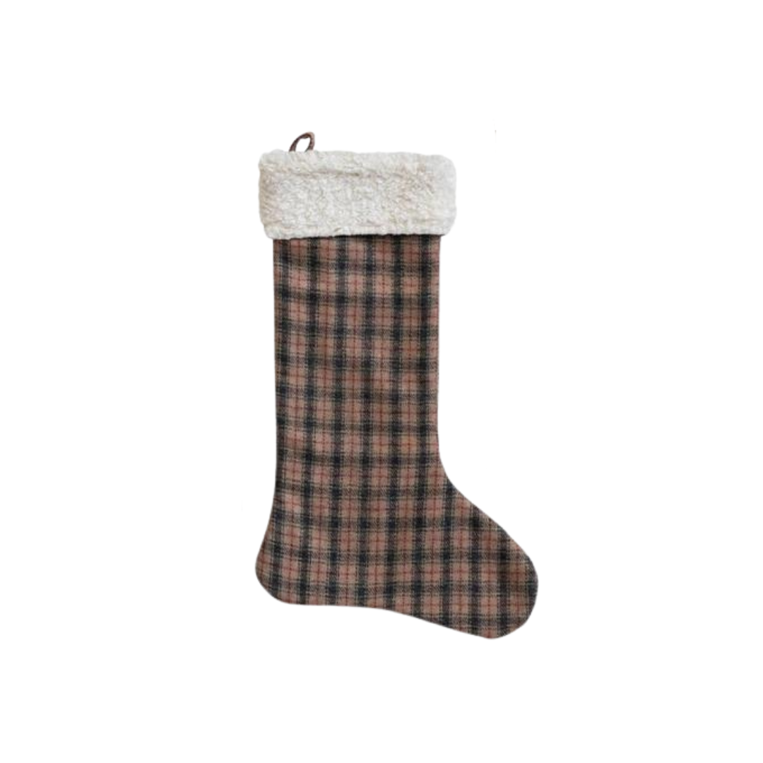 Wool Blend Plaid Stocking