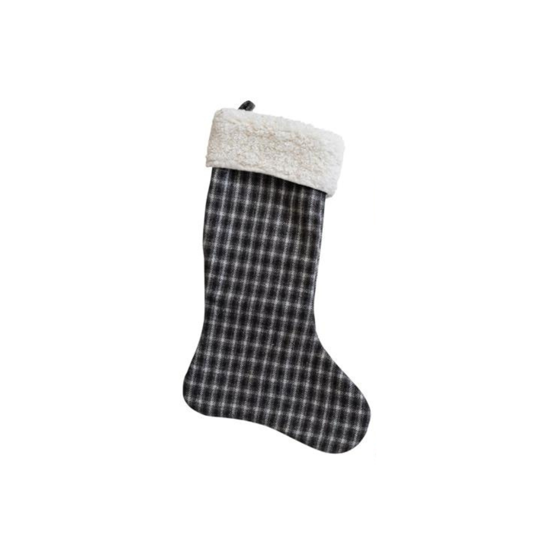 Wool Blend Plaid Stocking