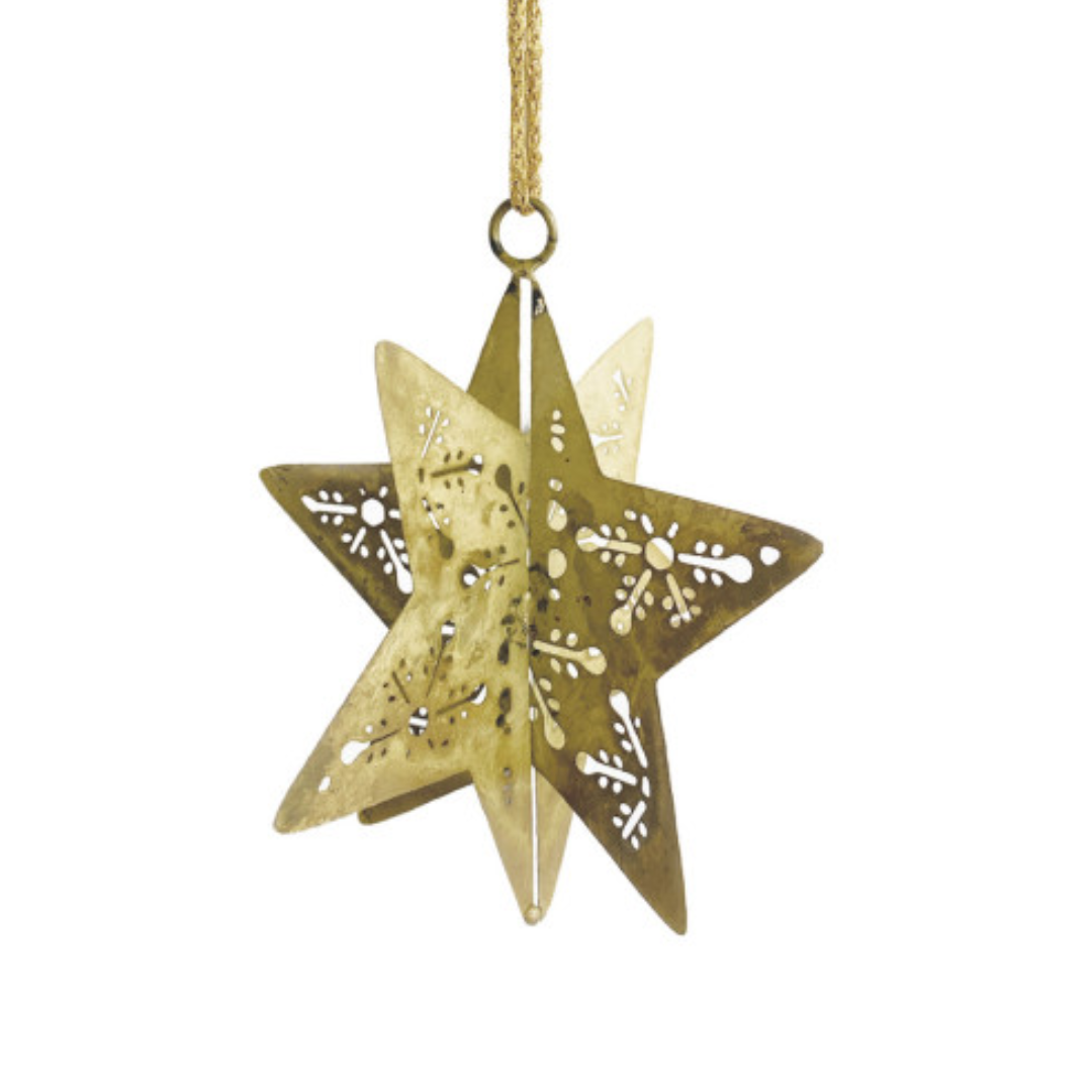 Metal 3D Snowflake Ornament