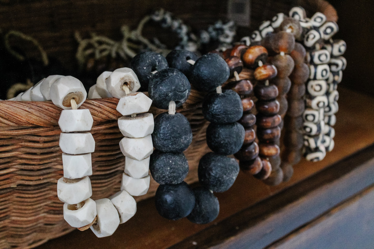 Black and White Patterned Beads