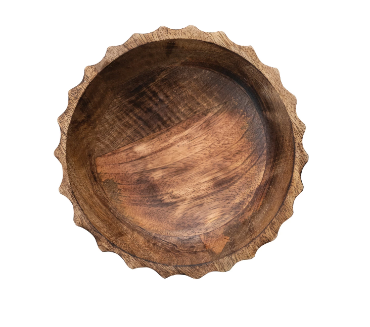 Fluted Wooden Bowl