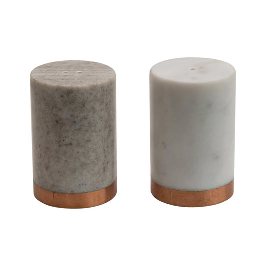 Marble and Copper Salt & Pepper Shaker Set