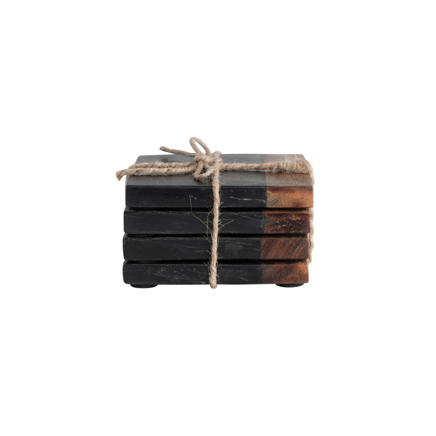 Marble & Wood Coasters (Set of 4)