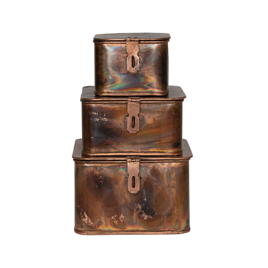 Decorative Metal Boxes (Set of 3)