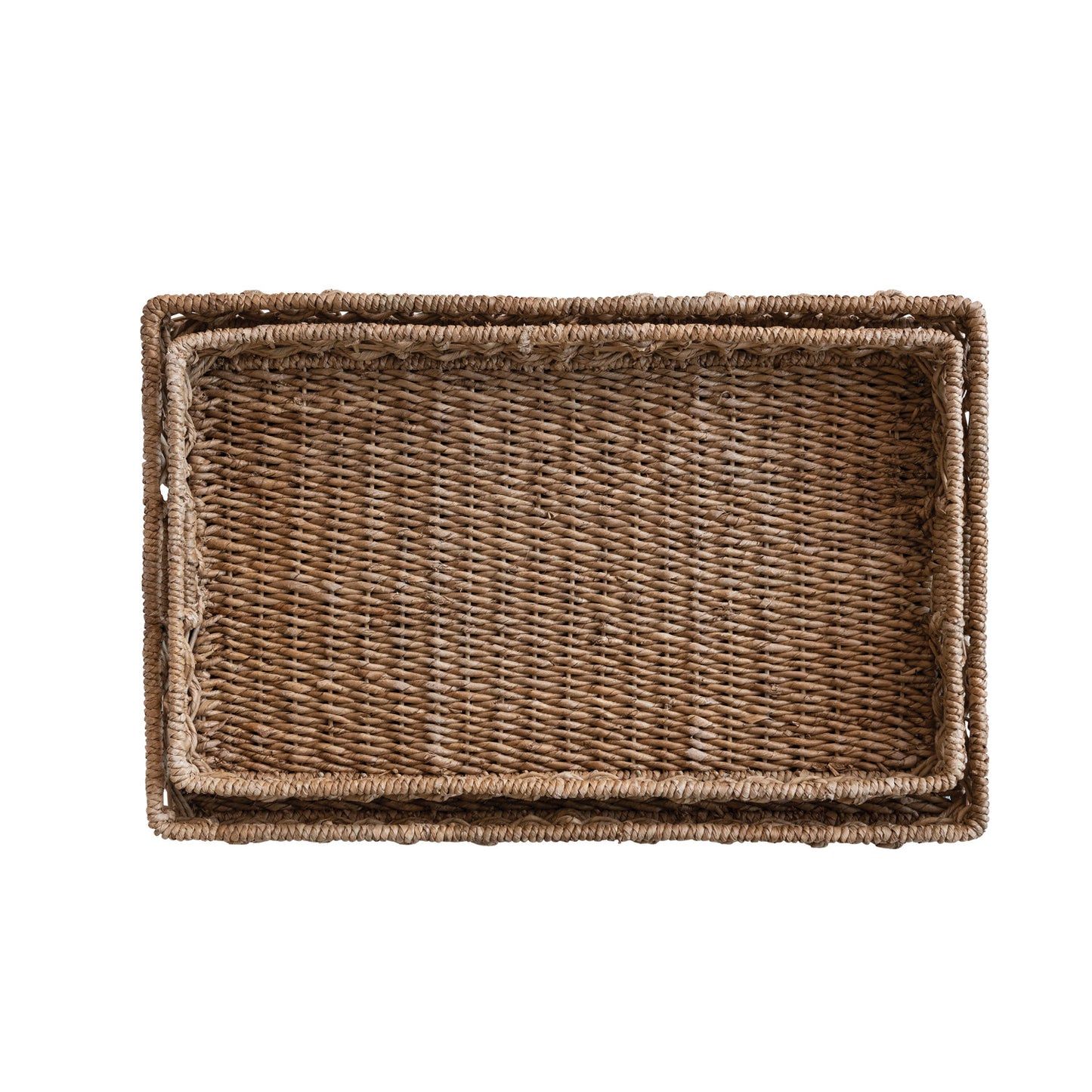 Rectangular Woven Tray with Handles