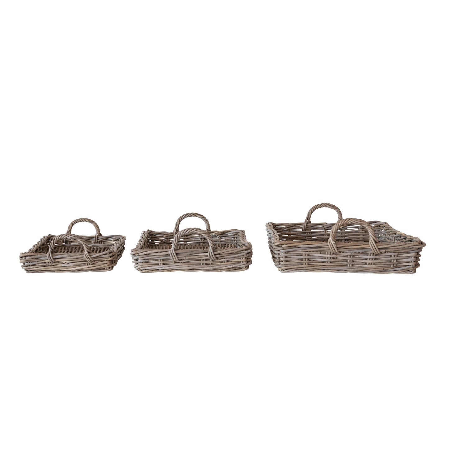 Woven Rattan Tray with Handles