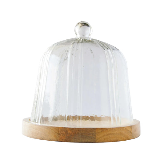 Glass Cloche with Wood Base