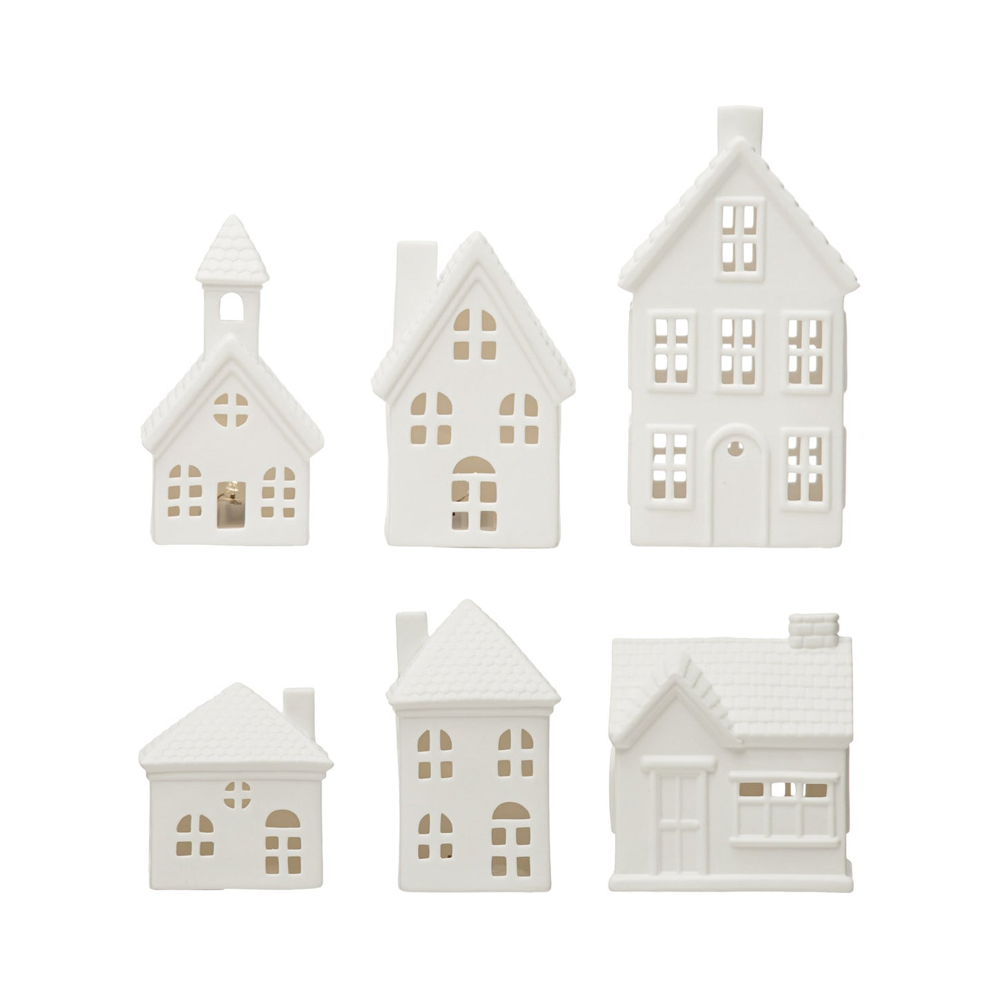 Stoneware Houses (Set of 6)