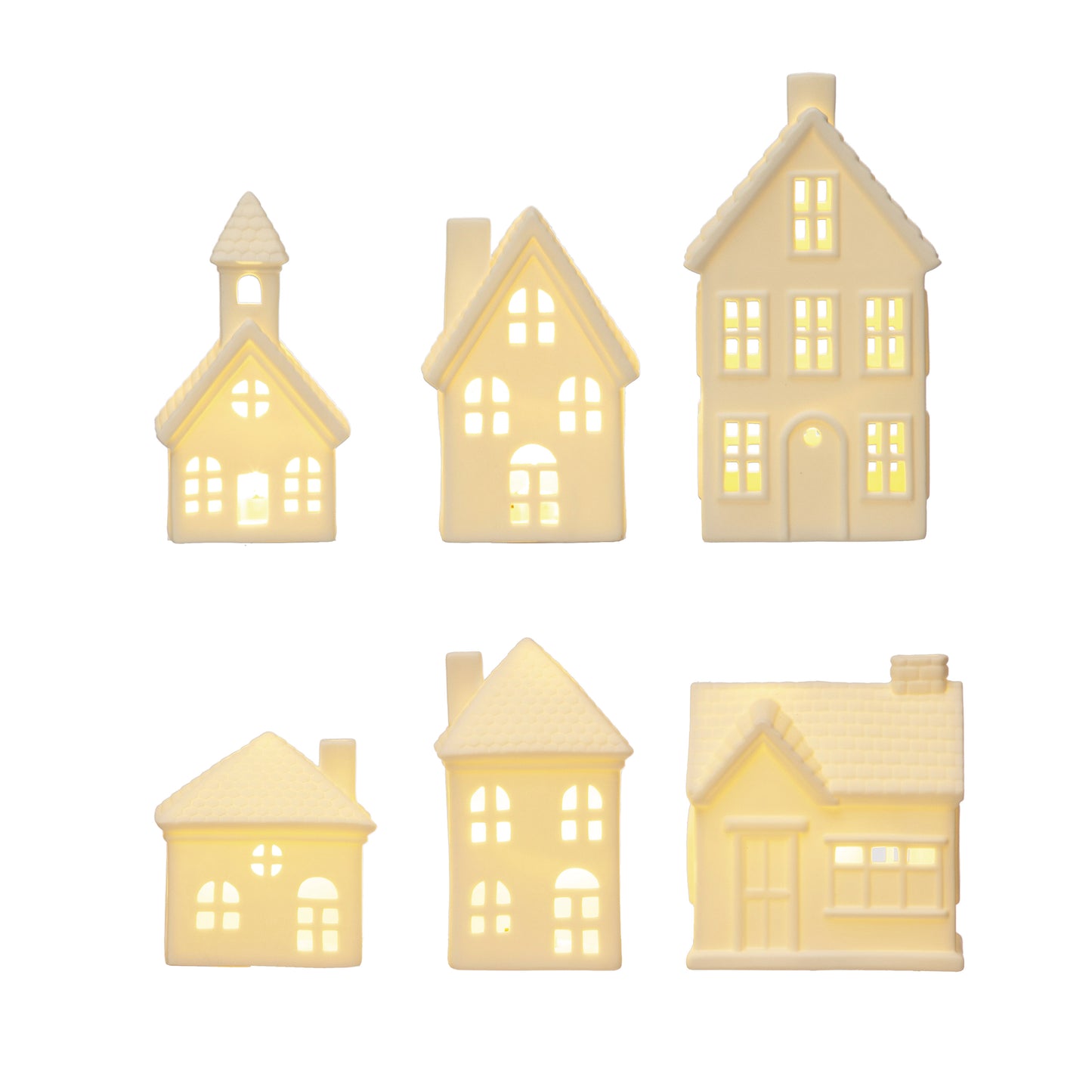 Stoneware Houses (Set of 6)