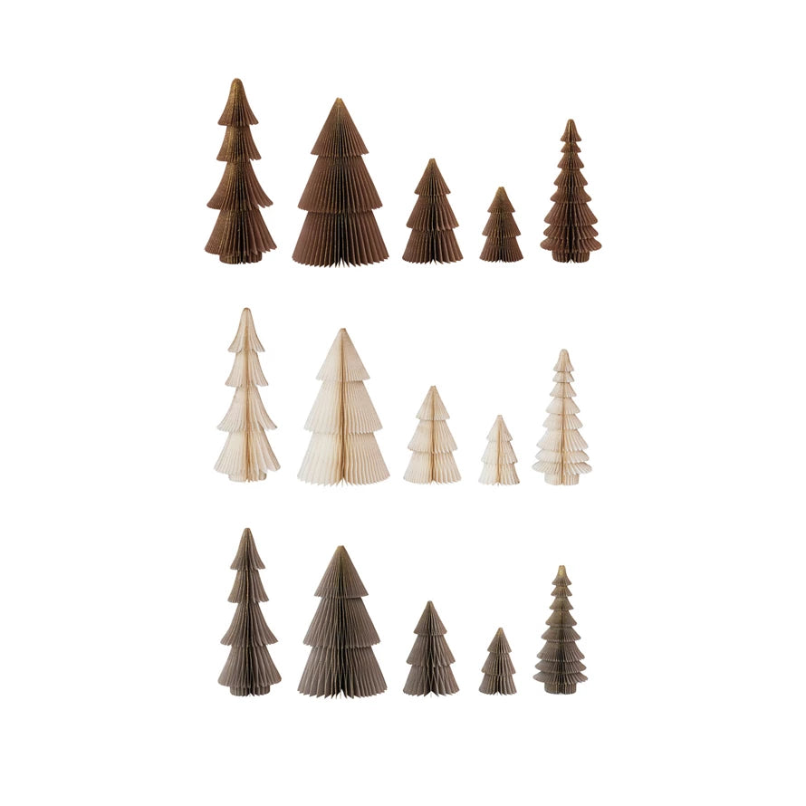 Folding Paper Honeycomb Trees (Set of 5)