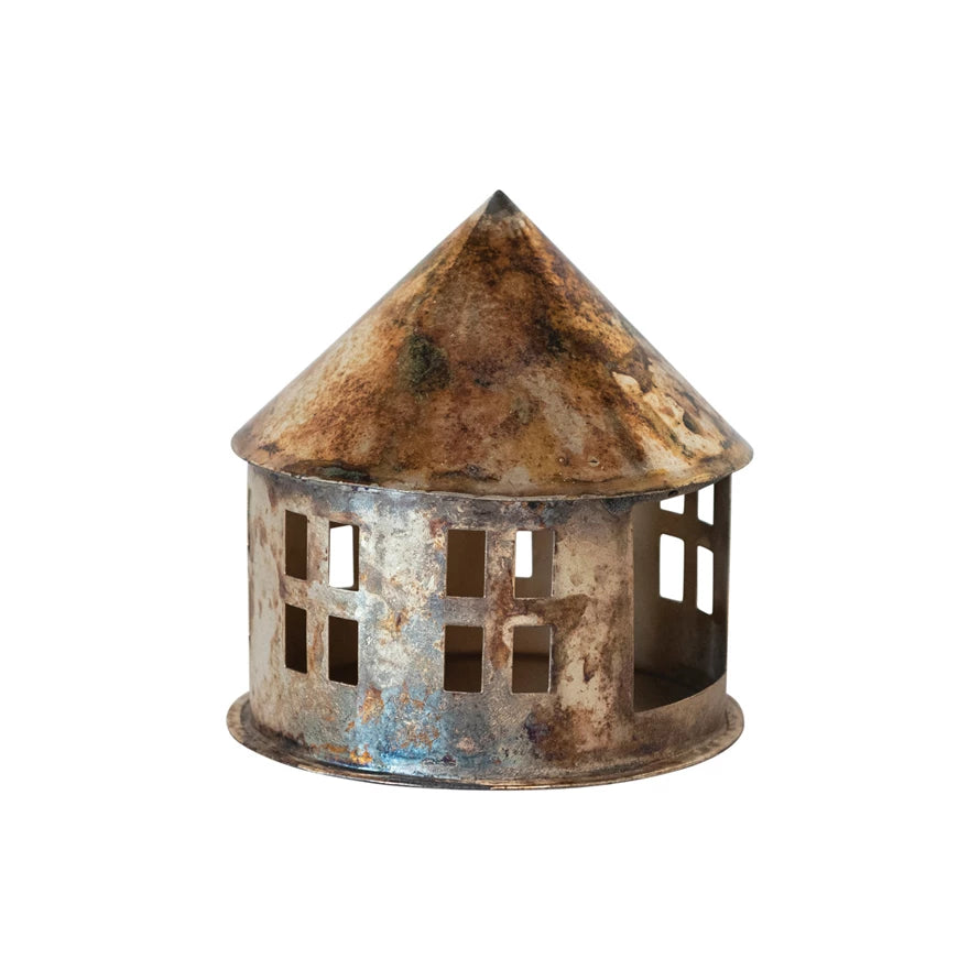 Metal House Tealight Holder