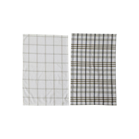 Green Plaid Cotton Tea Towel