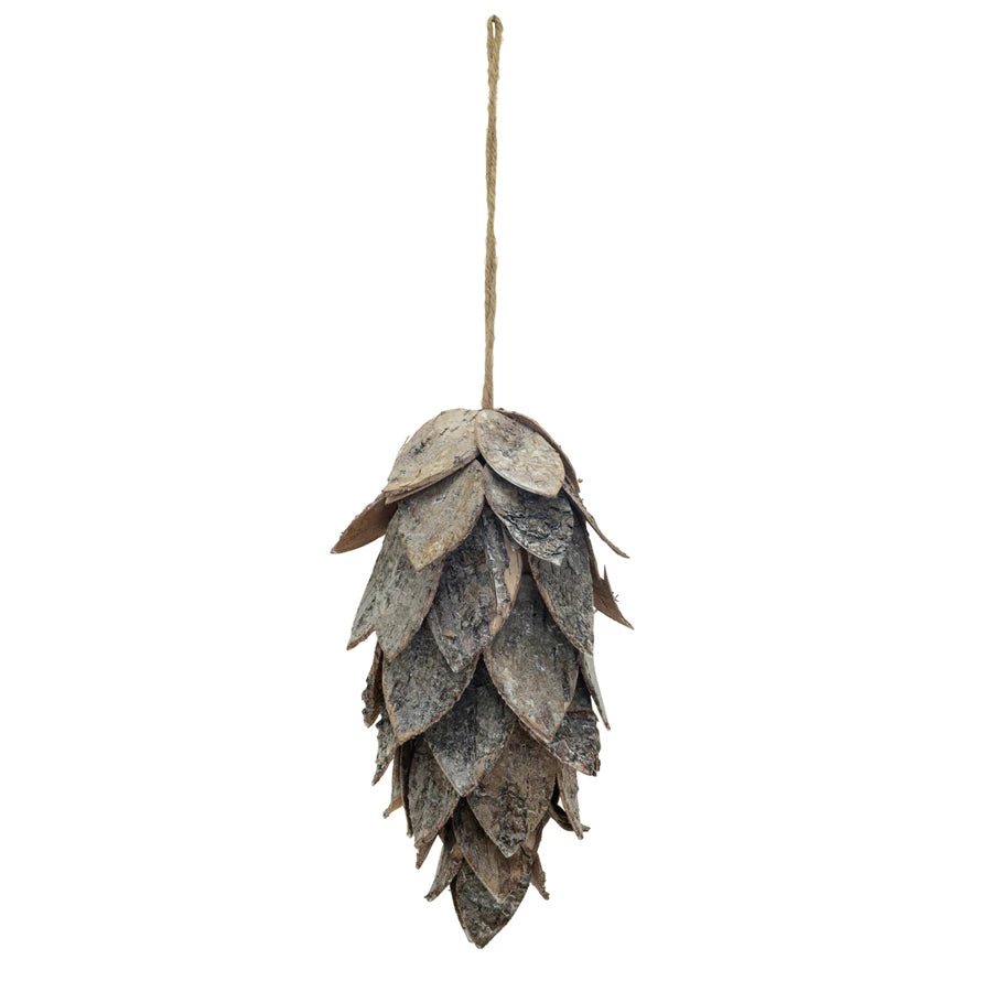 Birch Bark Pinecone Ornament