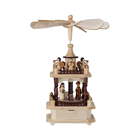 Wood Music Box with Angels