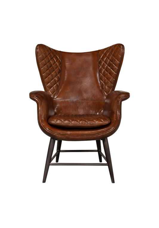 Edie Leather Wing Chair